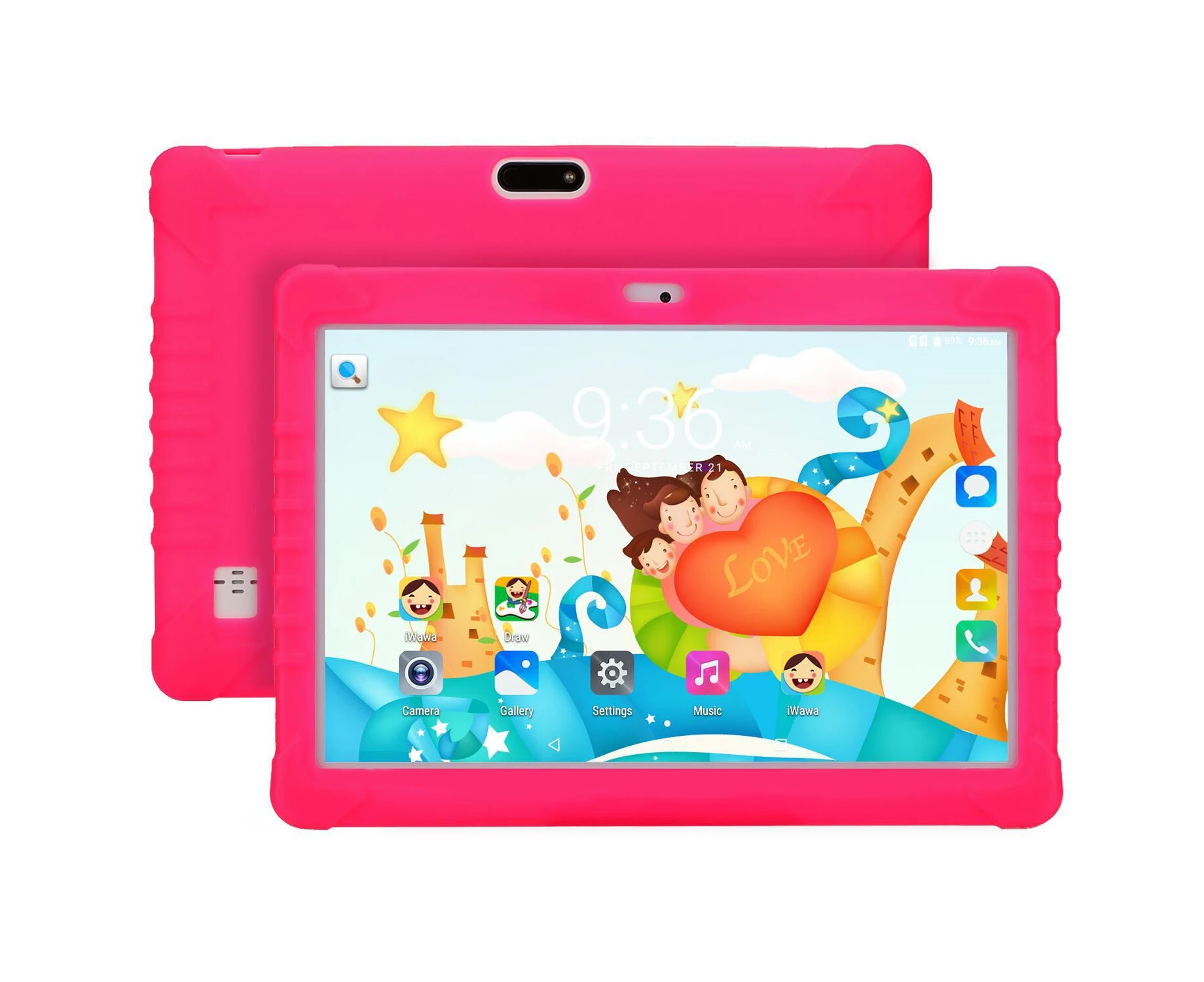 10.1" Android 7.0 Kids Smart Tablet with Dual Camera- USB Rechargeable - Pink