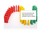 120pcs Wooden Domino Block Tiles Tumbling Dominoes Knock Down Toys AU