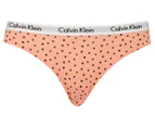 Calvin Klein Women's Carousel Bikini Briefs 3-Pack - Black/Grey Heather/Peach Dots