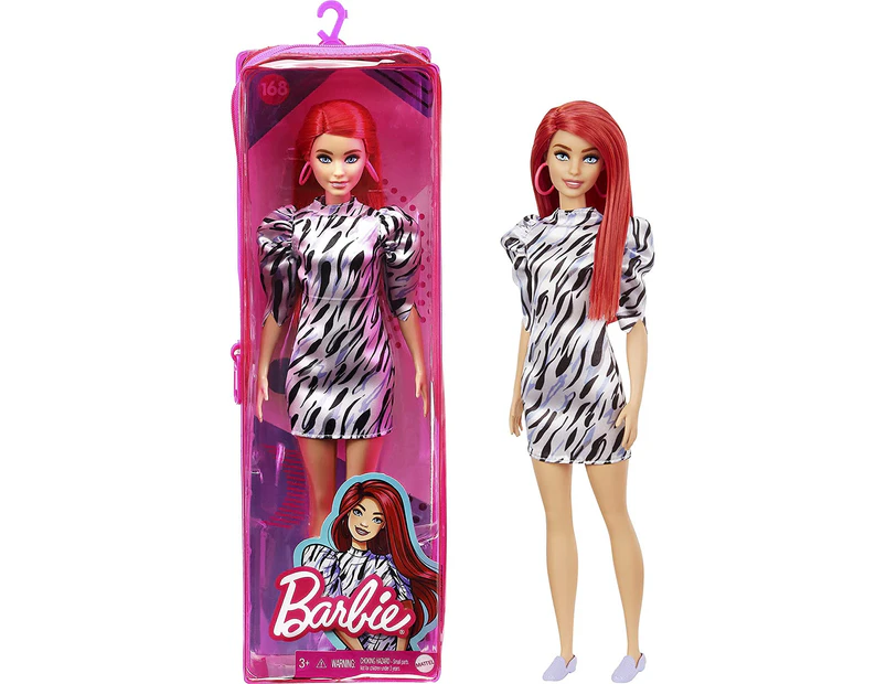 Barbie Doll Fashionistas #168 Red Hair Doll with Dress