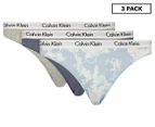Calvin Klein Women's Carousel Bikini Briefs 3-Pack - Grey Heather/Denim/Cloud Ash Blue