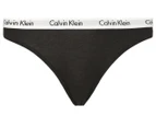 Calvin Klein Women's Carousel Thongs 3-Pack - Black/Pink/Leopard