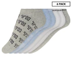 Tommy Hilfiger Women's One Size Cushion No Show Socks 6-Pack - Blue/White/Grey