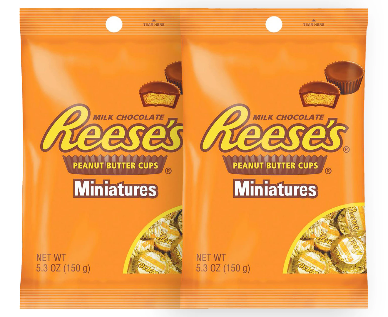 2 x Reese's 150g Peanut Butter Chocolate Miniature Cups Bag Sweet/Confectionery