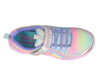 Skechers Girls' S Lights Heart Lights Rainbow Lux Sneakers - Silver/Multi