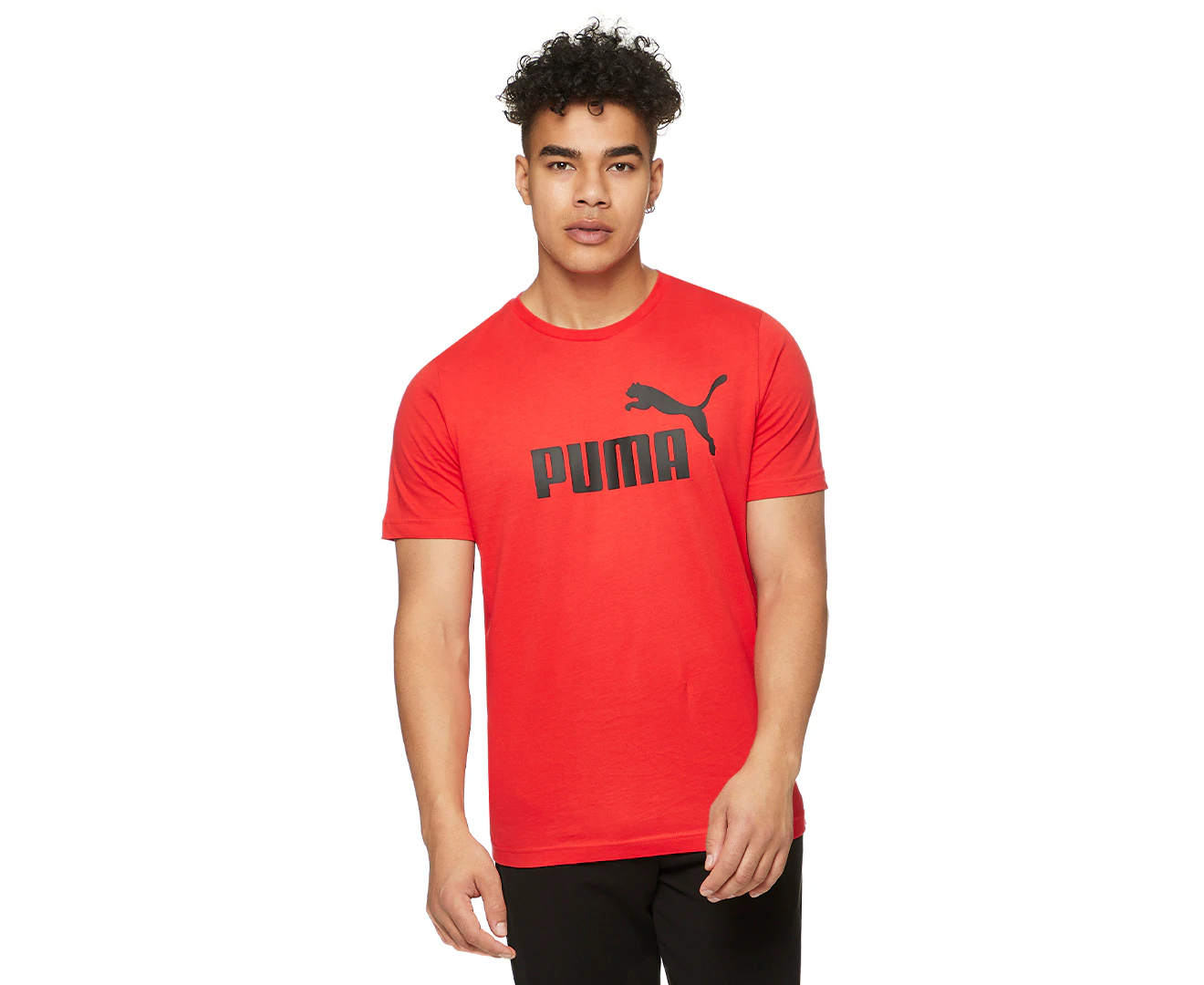 Puma Men's Essential Logo Tee / T-Shirt / Tshirt - High Risk Red/Black