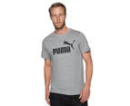 Puma Men's Essential Logo Tee / T-Shirt / Tshirt - Medium Grey Heather/Black