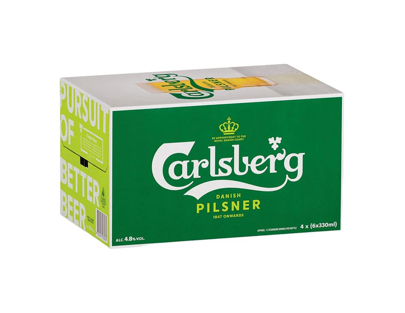 Carlsberg Green Lager Bottles (24 x 330mL)
