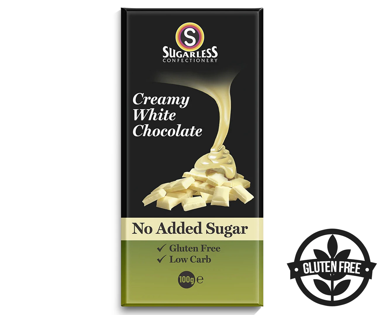 Sugarless Confectionery Creamy White Chocolate 100g