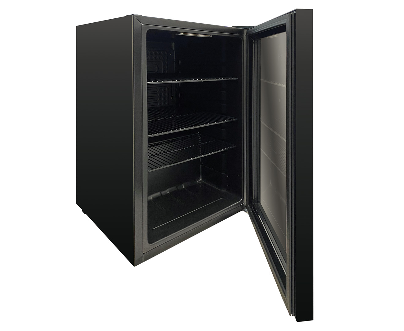 airflo 70l glass door bar fridge black aff070