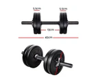 Everfit 12KG Dumbbell Set Dumbbells Weight Plates Home Gym Fitness Exercise