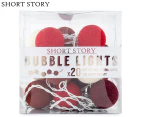 Short Story 3.5m Cotton Ball Christmas String Lights - Red/White