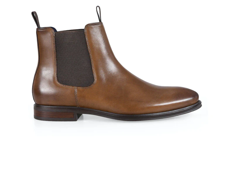 Julius Marlow Longreach Leather Chelsea Boots Shoes in Cognac