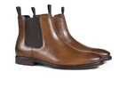 Julius Marlow Longreach Leather Chelsea Boots Shoes in Cognac