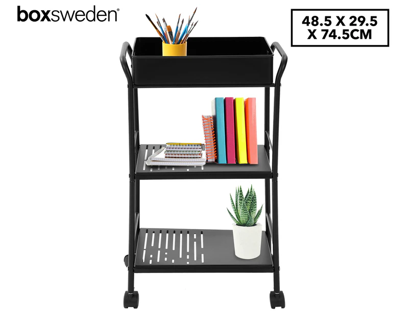 Boxsweden 3-Tier Move Storage Trolley w/ Basket
