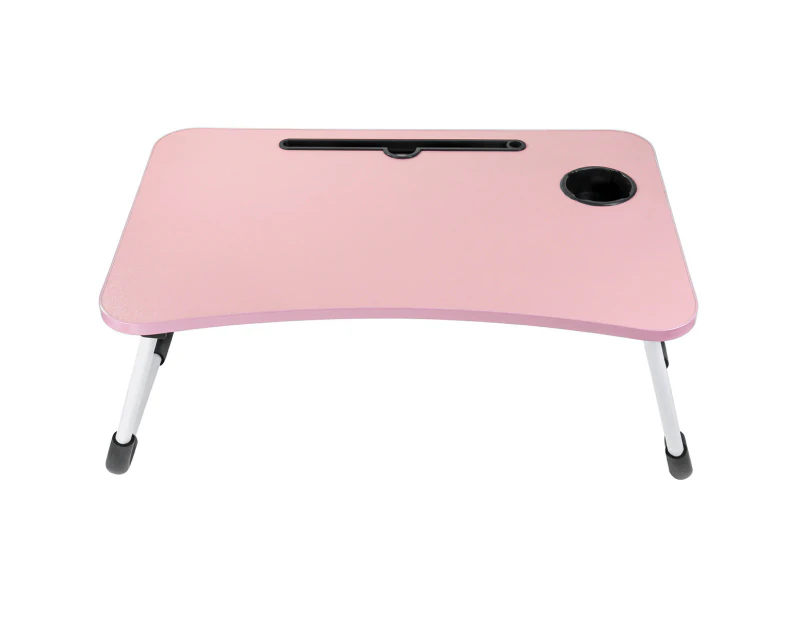 Foldable Laptop Bed Tray Table Laptop Desk Stand with Tablet Slot Reading Desk Pink