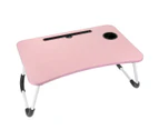 Foldable Laptop Bed Tray Table Laptop Desk Stand with Tablet Slot Reading Desk Pink