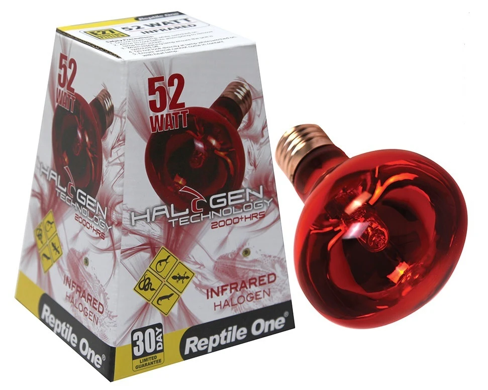 Reptile One 52 Watt Infrared Heat Globe Bulb Lamp Eqv 75W Eddison Snake, Lizard