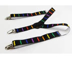 Boys Adjustable Coloured Moustaches Patterned Suspenders Fabric