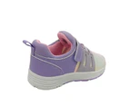 Grosby Sprint Girls Shoes Casual Sneaker Hook and Loop Strap Rainbow Front - Lilac Multi