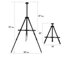 (Black) - T-Sign 180cm Tall Display Easel Stand, Aluminium Metal Tripod Art Easel Adjustable Height from 22-72”, Extra Sturdy for Table-Top/Floor Painting,