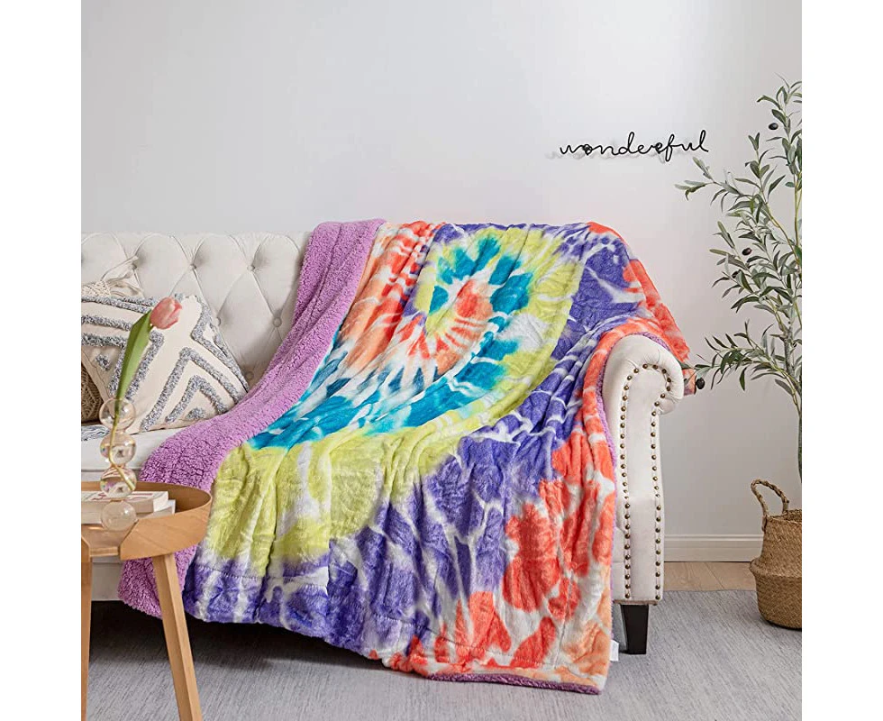 (Throw(130cm  x 150cm ), Purple-4) -  COSPLAY Super Soft Faux Fur Throw Blanket Premium Sherpa Backing Warm and Cosy Throw Decorative for Bedroom Sofa Fl