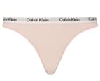 Calvin Klein Women's Carousel Thong 3-Pack - Nymph's Thigh/Grey Heather/Ash Denim 4