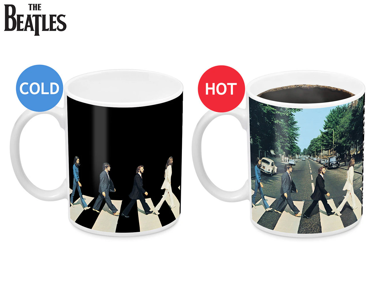 The Beatles Abbey Road Design Heat Changing Coffee Mug Cup