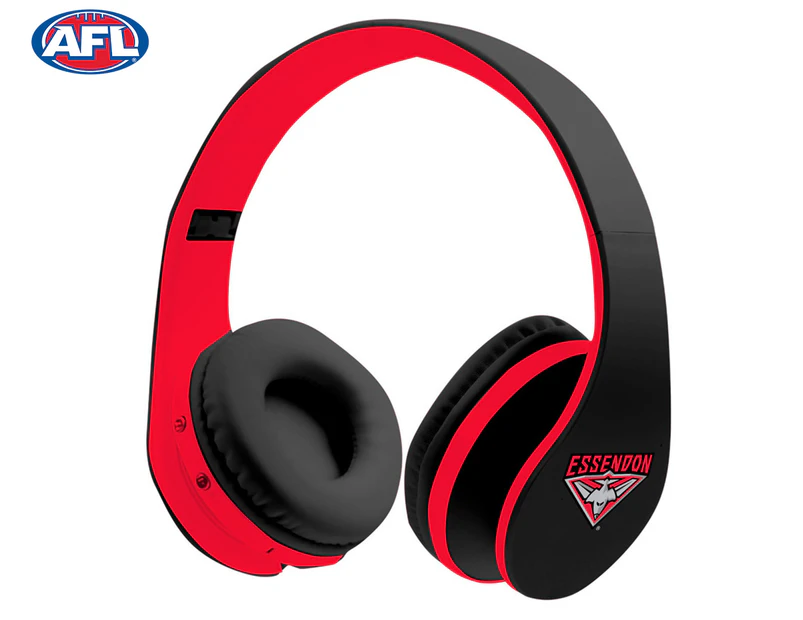 AFL Essendon Bombers Foldable Bluetooth Wireless Headphones - Black/Red