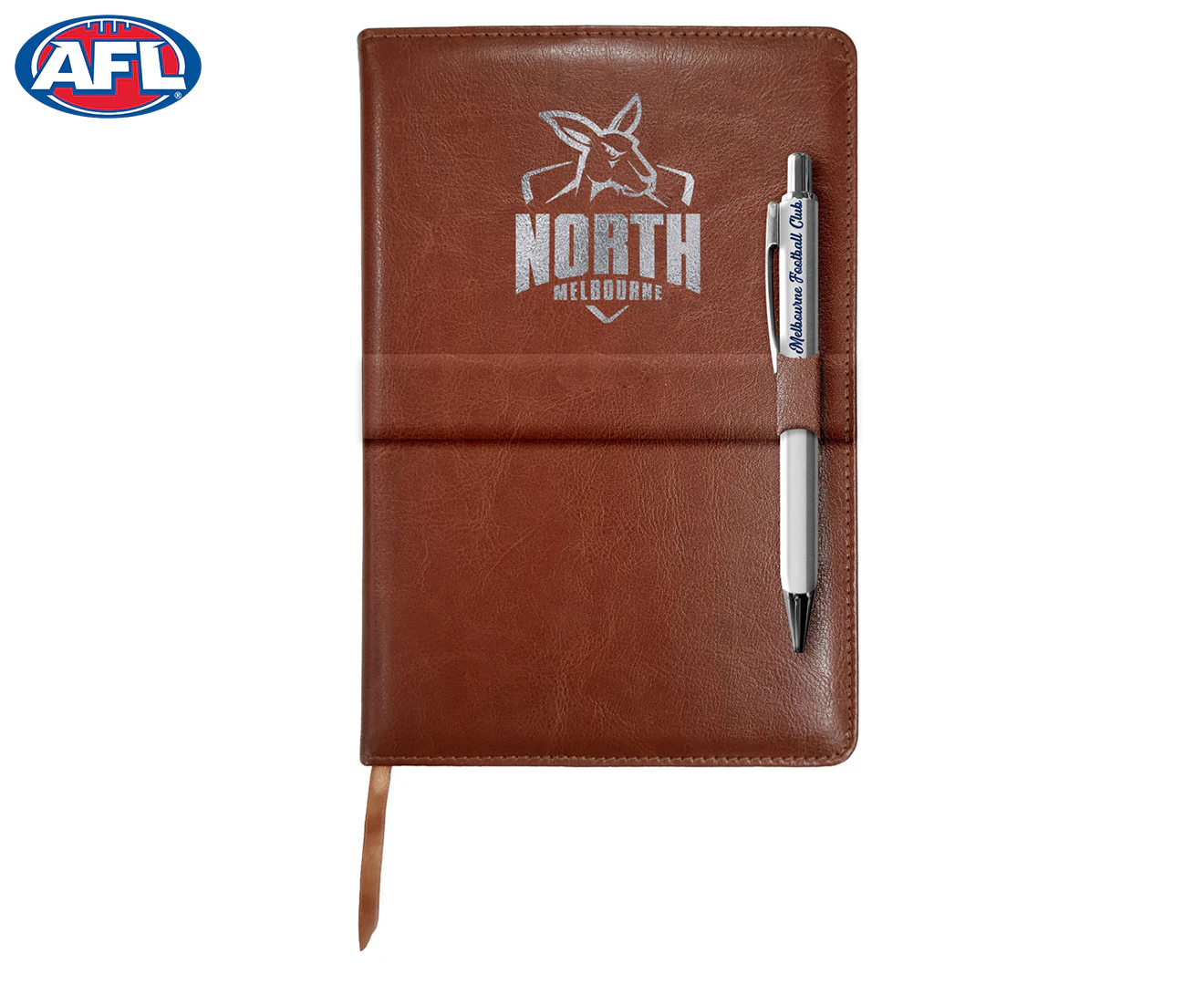 AFL North Melbourne Kangaroos Team Logo PU Leather Notebook & Pen