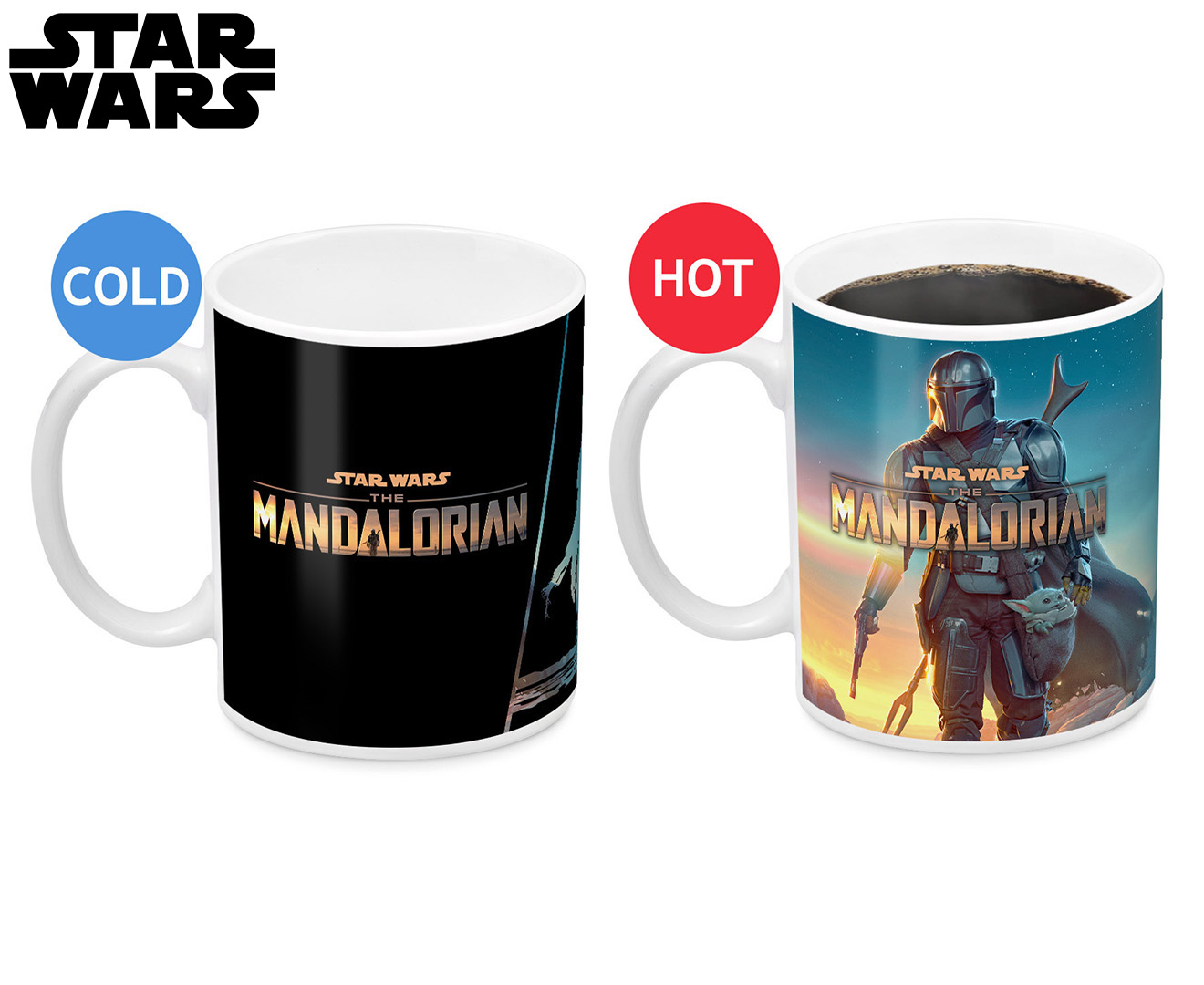Mandalorian Heat Change Mug Star Wars Tea Coffee Cup 300ml 