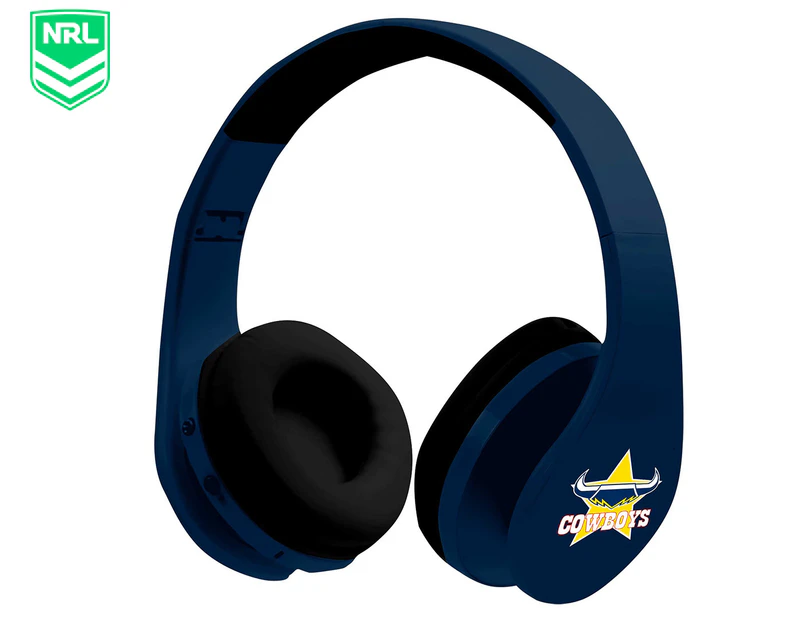 NRL North Queensland Cowboys Foldable Bluetooth Wireless Headphones - Blue