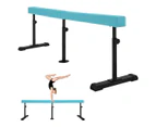 2.4m Advanced Suede Gymnastics Balance Beam Adjustable Height (Mint)