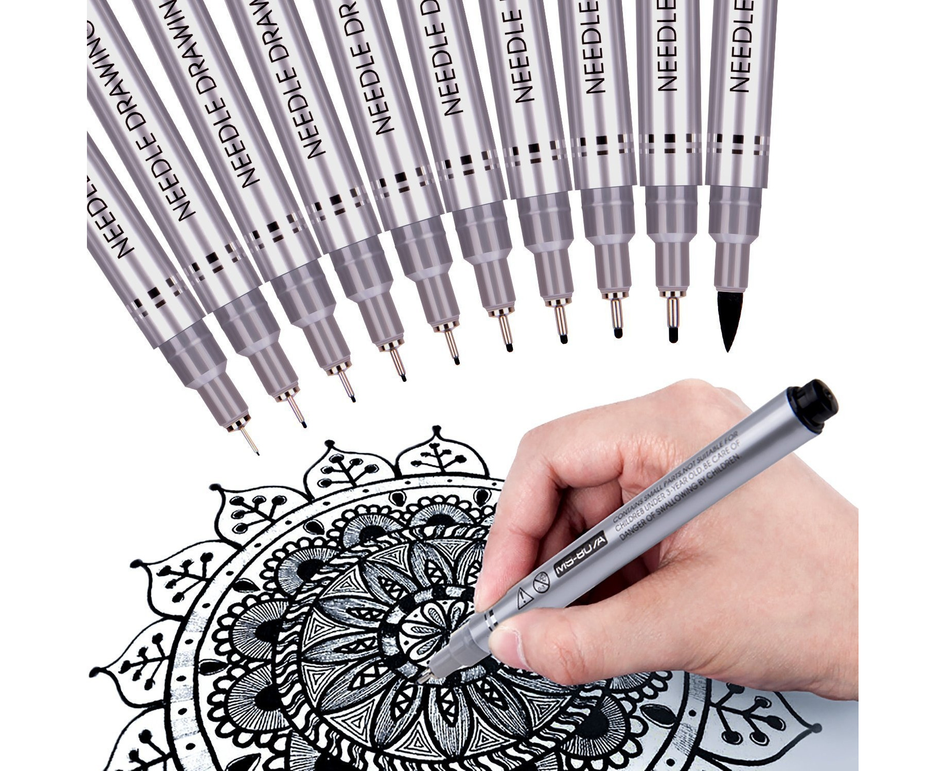 PANDAFLY Black Micro-Pen Fineliner Ink Pens - Precision Multiliner Pens  Micro Fine Point Drawing Pens for