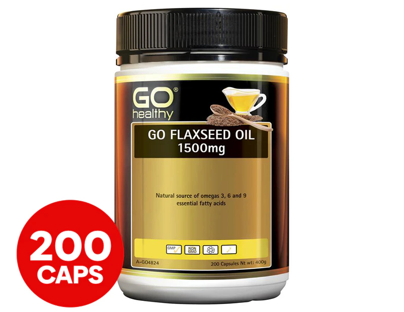 GO Healthy GO Flaxseed Oil 1500mg 200 SoftGel Capsules