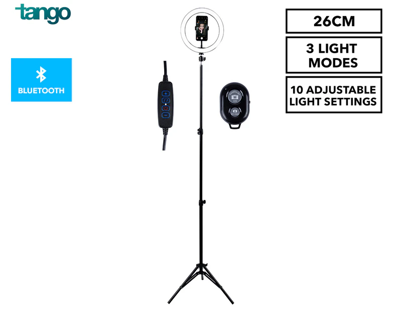 Tango Pro Tabletop Selfie Tripod w/ 26cm LED Ring - Black