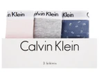 Calvin Klein Women's Carousel Bikini Briefs 3-Pack - Denim/Grey Heather/Light Pink
