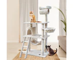 Cat Tree 141cm Trees Scratching Post Scratcher Tower Condo House Furniture Wood Beige