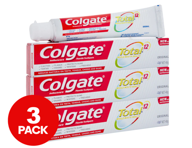 3 x Colgate Total Toothpaste Original 40g