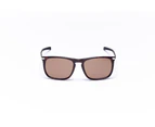 Formula 1 Eyewear Overtake Large Rectangular Sunglasses - Shiny Tortoiseshell Frame with Solid Brown Anti Reflection Lens