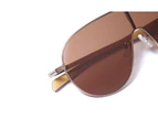 Formula 1 Eyewear Hospitality Large Single Lens Sunglasses - Brown Gun Frame with Solid Brown Anti Reflection Lens