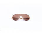 Formula 1 Eyewear Hospitality Large Single Lens Sunglasses - Brown Gun Frame with Solid Brown Anti Reflection Lens