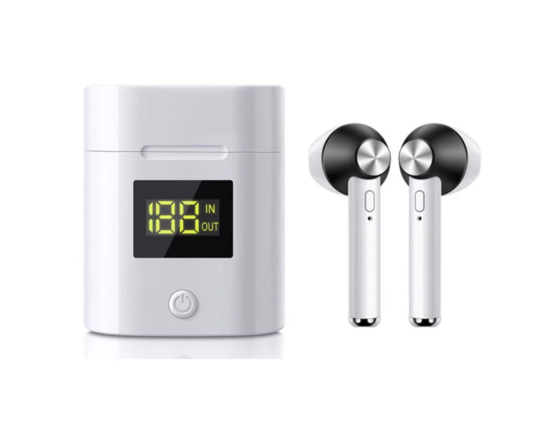 Bluetooth 5.0 Wireless Earbuds with Power Display Charging Case - Silver