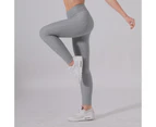 Women's Jacquard Leggings - Stretchy High Waist Yoga Pants Tummy Control Workout - Grey