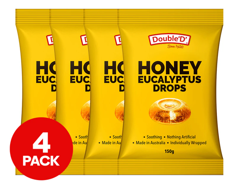 4 x Double 'D' Soothing Lozenges Honey/Eucalyptus 150g