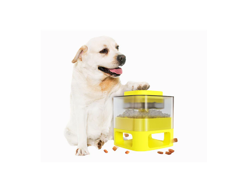 Dog Food Feeder Pet AccessoriesFun Pet Food Catapult Square Yellow