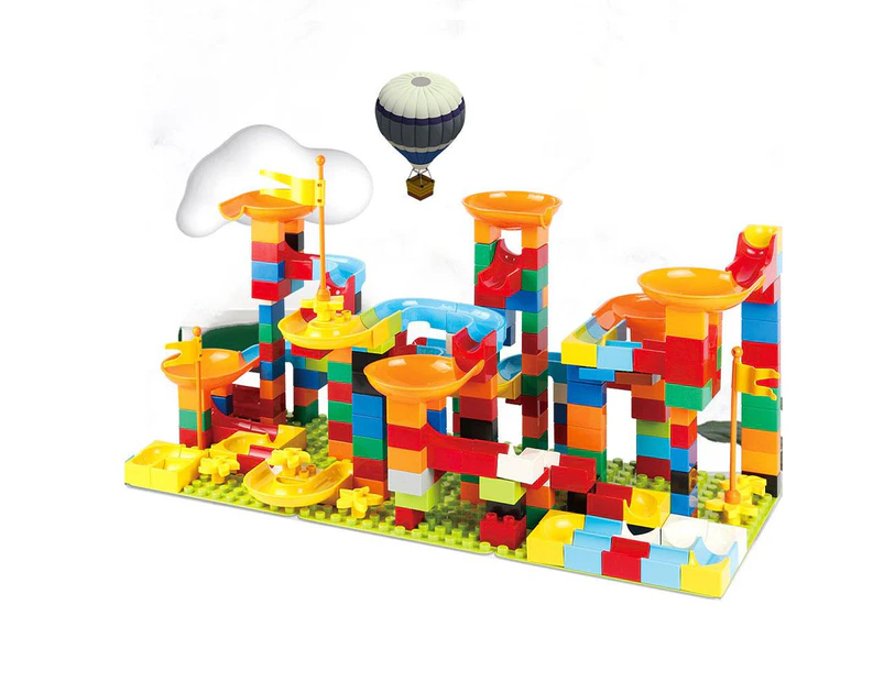 240Pc Duploed Marble Track Toy Set | Building Blocks Maze Ball Track Preschool Toy Kids