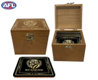 Set of 4 AFL Richmond Tigers Cork Back Drink Coasters In Case Box