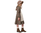 Frontier Settler Girl Pioneer Prairie Colonial Victorian Child Girls Costume - Brown