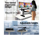 FORTIA Standing Desk Riser, 90cm Wide, 15-50cm Height, 15KG Load, Black